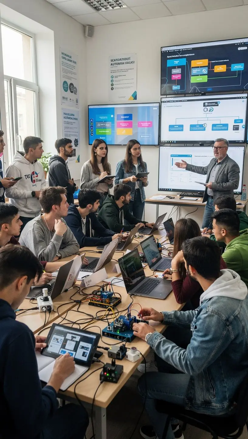 Imagine conceptuală a unui robot software care optimizează operațiunile repetitive manuale